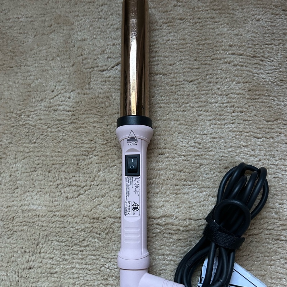 Lange Rose Gold Curling Wand - Pink Handle